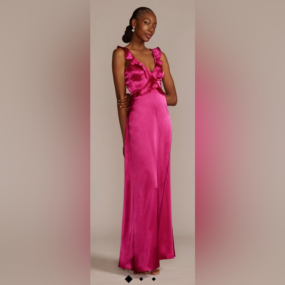 DB Studio floor length charmeuse (pink) gown size 10